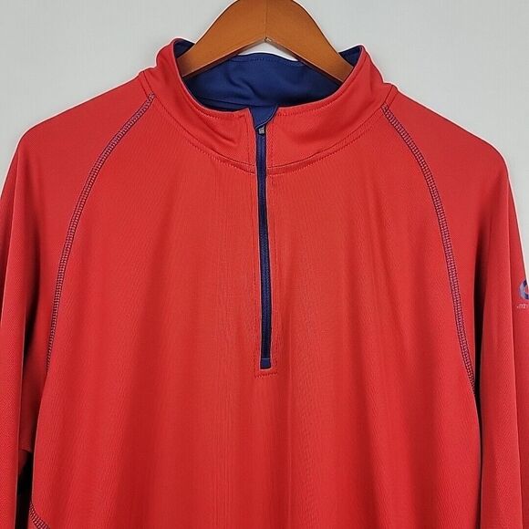 Greenlayer Sports Base Layer Mens 2XL Red Bamboo Blend 1/4 Zip Performance Shirt - Picture 2 of 12